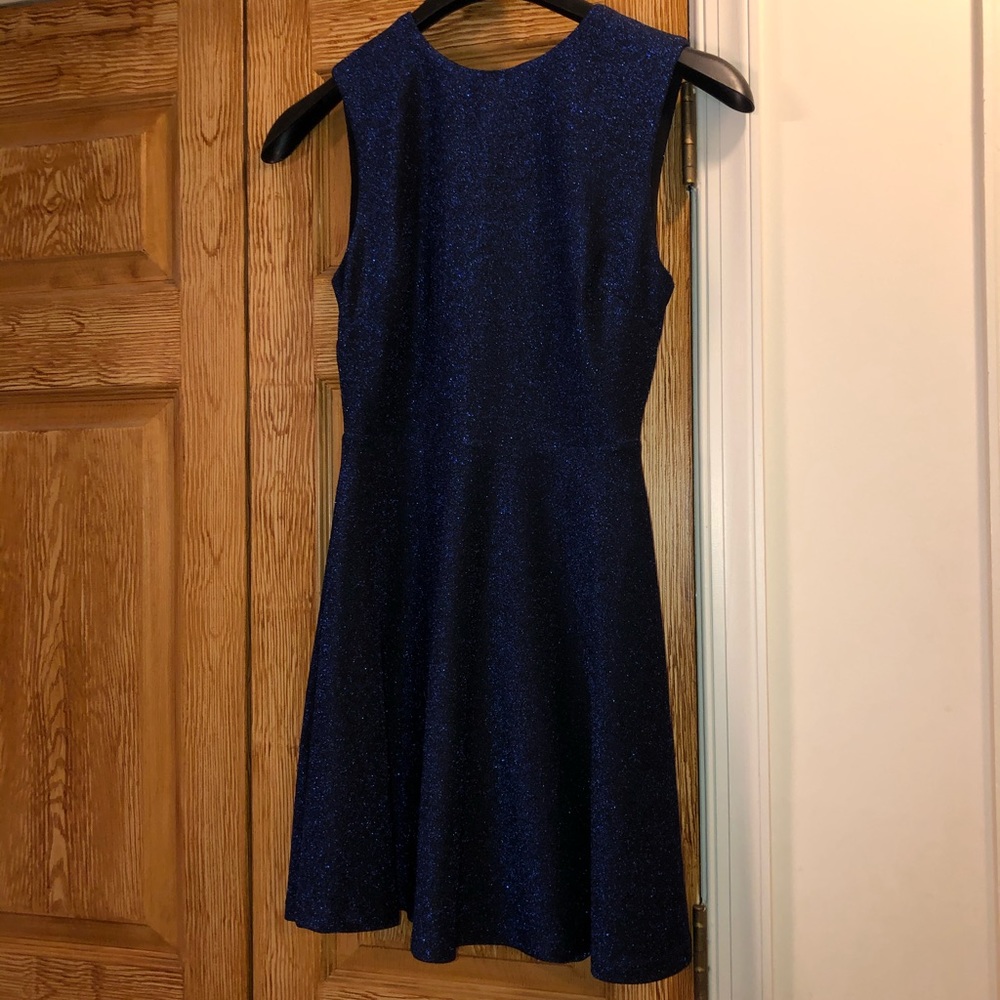 Sparkly blue skater dress